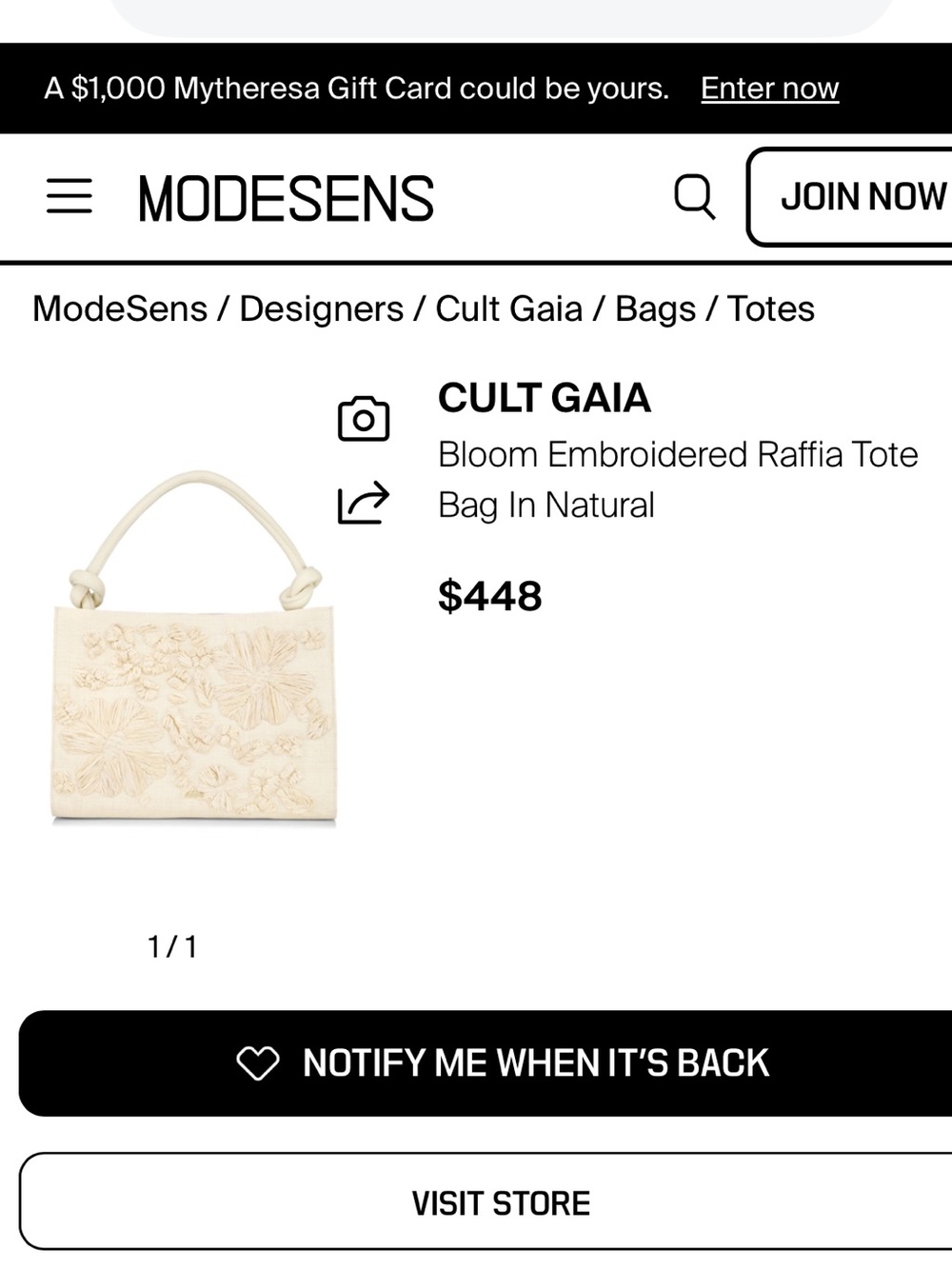 cult gaia bloom embroidered raffia tote bag in Natural